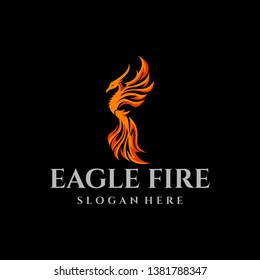 Phoenix eagle Fire Template Design for Game, team, Military, Company and other