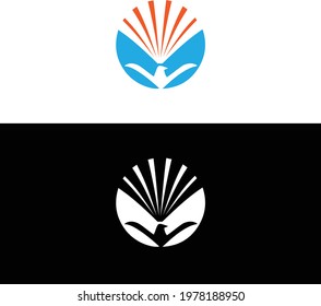 Phoenix, Eagle Fly And Golden Eagle Rising Wings Logo Design