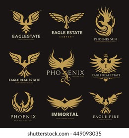 Phoenix and eagle logo collection