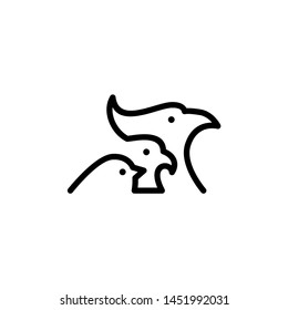 phoenix eagle swallow chinese guowen bird logo vector icon illustration