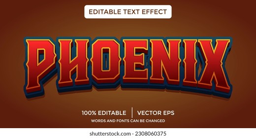 phoenix-bearbeitbare 3D-Texteffekt-Vorlage