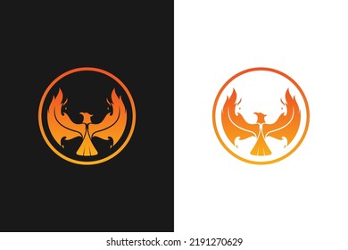 phoenix emblem logo with fiery wings