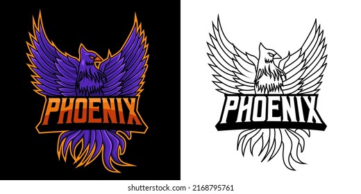 phoenix esport logo mascot design