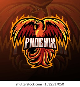 Phoenix esport mascot logo design