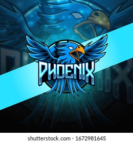 Diseño de logotipo de mascota de apoyo Phoenix