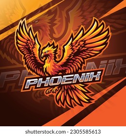 Logo-Design des Phoenix-Esport-Maskottchens