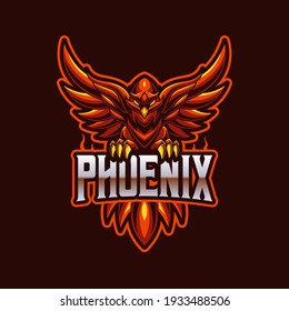 Phoenix E-sports Mascot Team Gaming Logo Template