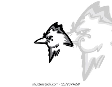 phoenix falcon bird icon logo black and white side view 008