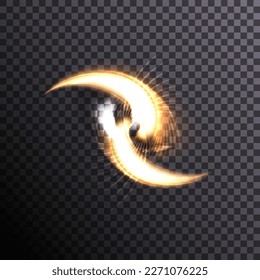 Feu de plume de phoenix sur fond noir. 10 eps