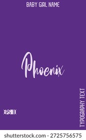 Fênix    -Nome feminino Tipografia elegante Texto Vetor Arte