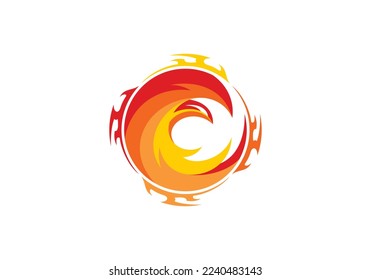 Phoenix fire ball logo, suits for company logo, brand of product, stationery store logo, company, community, icons, tickers and etc.