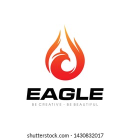 Phoenix, Fire bird, Eagle for Gas, Oil, Plumbing and Heating Logo Vector