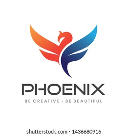 Phoenix, Fire bird, Eagle Logo Design Vector