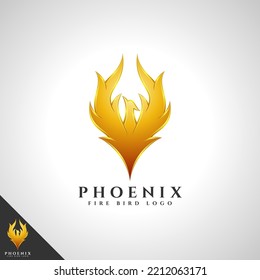 Phoenix Fire Bird Logo With 3D Design Concept