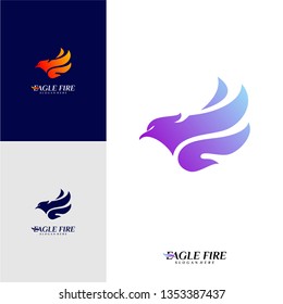 Phoenix Fire Bird Logo Design Concepts. Dove Eagle Logo Template Vector. Icon Symbol