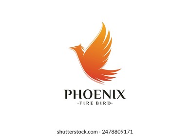 Phoenix Feuer Vogel Logo Design Einzigartiges Konzept Premium Vektorgrafik Teil 2