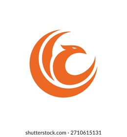 design do logotipo do pássaro de fogo phoenix