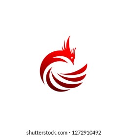 Phoenix Fire Bird Logo Template Stock Vector (Royalty Free) 1272910492