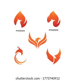 Phoenix fire Bird Logo Template vector