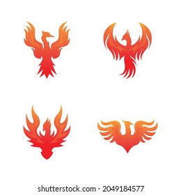 Phoenix fire bird logo vector