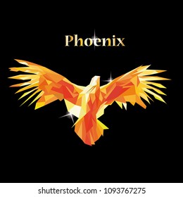 Phoenix. Fire Bird. Mythological animal. Vector Ilustration