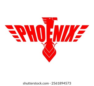 Phoenix Fire bird sign. Symbol of rebirth from the ashes.