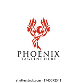 Phoenix Fire Bird Team Logo Template Vector