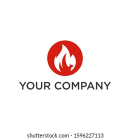 Phoenix fire circle logo design template
