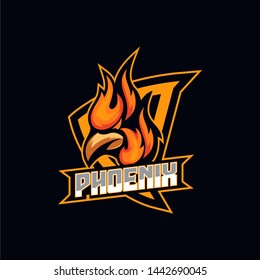 Phoenix Fire esport Mascot Logo Template Vector 