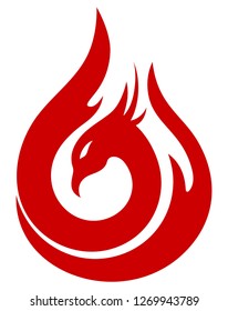 Phoenix fire flame icon design vector