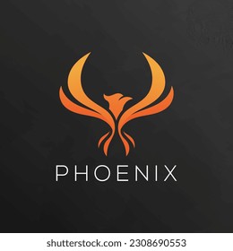 Phoenix con plantilla abstracta de diseño de logotipo de incendio.