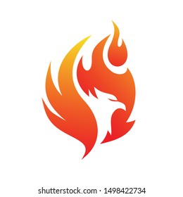 Phoenix Fire Logo Design Vector