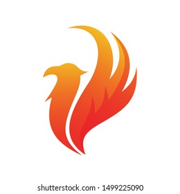 Phoenix Fire Logo Design Vector