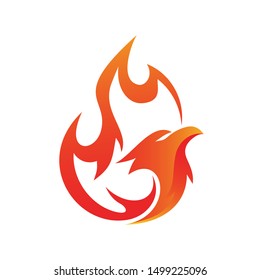 Phoenix Fire Logo Design Vector