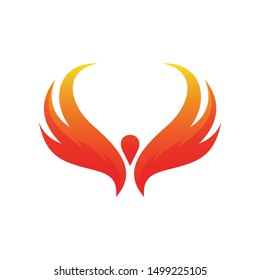 Phoenix Fire Logo Design Vector