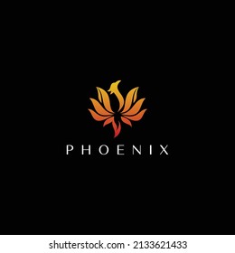 phoenix fire logo design vector illustration