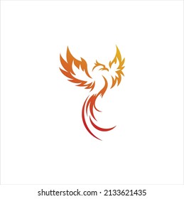phoenix fire logo design vector illustration