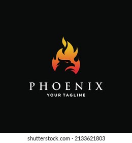 phoenix fire logo design vector illustration