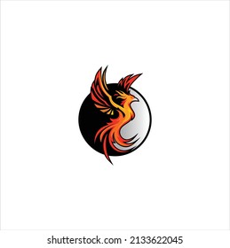 phoenix fire logo design vector illustration