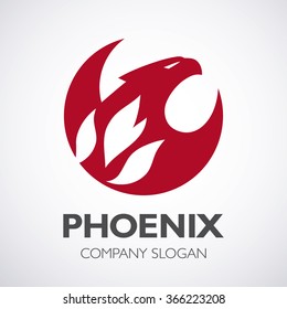 Phoenix and fire logo, eagle logo,vector logo template. Mascot.