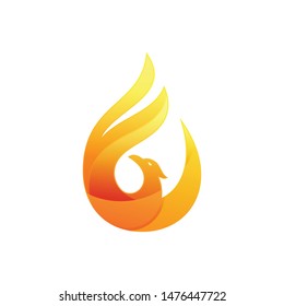 Phoenix fire logo vector. Phoenix bird logo template