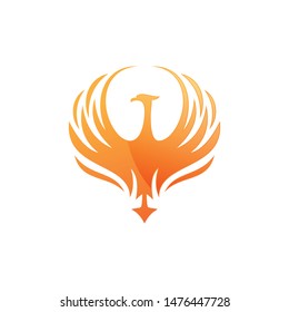 Phoenix fire logo vector. Phoenix bird logo template