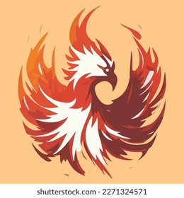 Phoenix fire logo vector illustration. Phoenix bird logo template