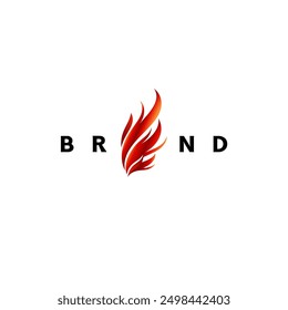 Phoenix Fire Red Wings Logo Design. Beautiful Flaming Red Wings Logo Design.