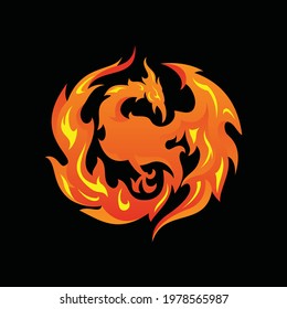 Phoenix Fire Vector Logo Design