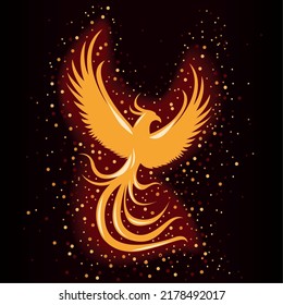 phoenix firebird flying animal icon