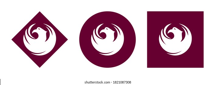 phoenix flag icon set, isolated on white background