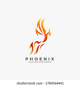 Phoenix Flame Eternal Illustration Vector Logo.