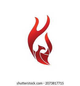 Phoenix Flame Fire Illustration Template Icon Isolated