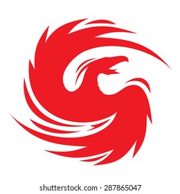 Phoenix flapping wings emblem